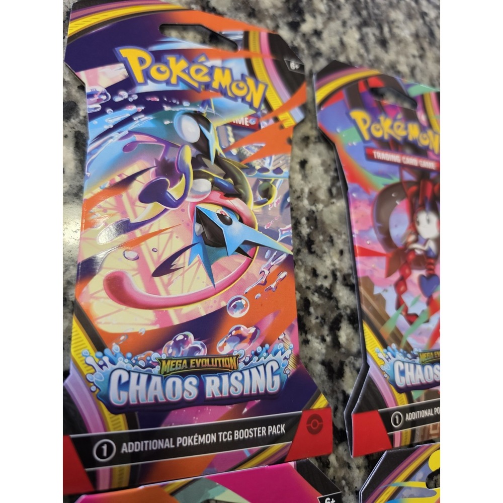 Pokémon TCG Chaos Rising Mega Evolution Booster Pack Factory Sealed  -4 Packs - Picture 3 of 11